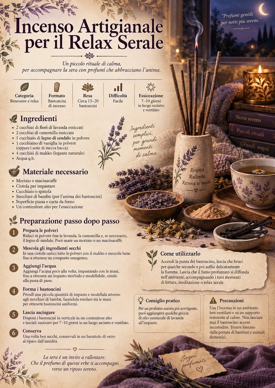 Ricetta di Incenso Artigianale per il Relax Serale