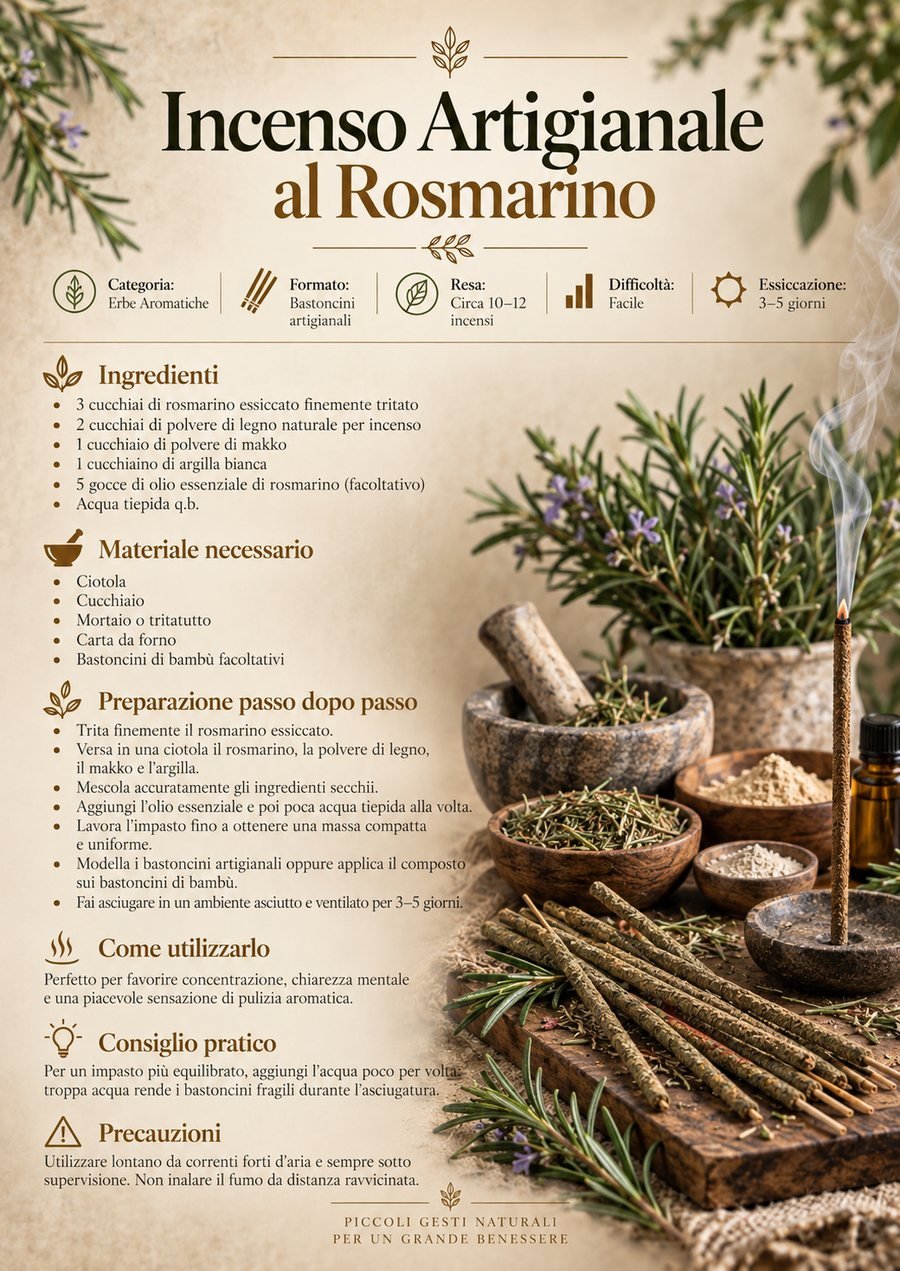 Ricetta di Incenso Artigianale al Rosmarino